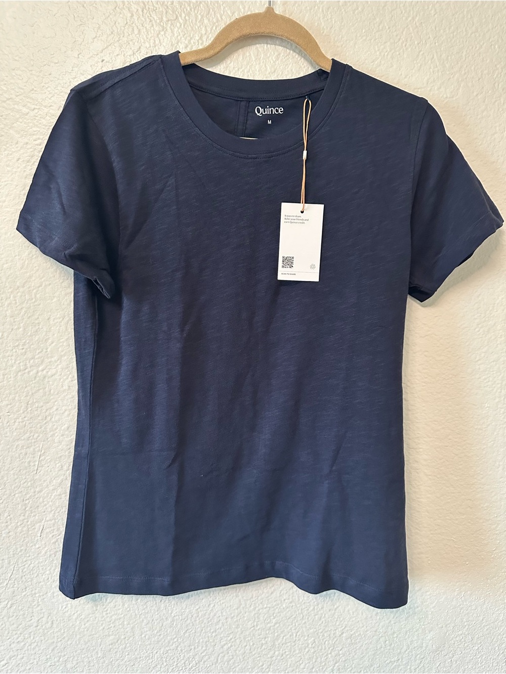 Quince Women's Short Sleeve Crewneck Tee in Navy Blue